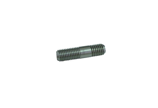 Single silver 8mm wheel stud shown against a white background, clearly displaying the 1.25 thread pitch on both ends and the 37mm overall length.