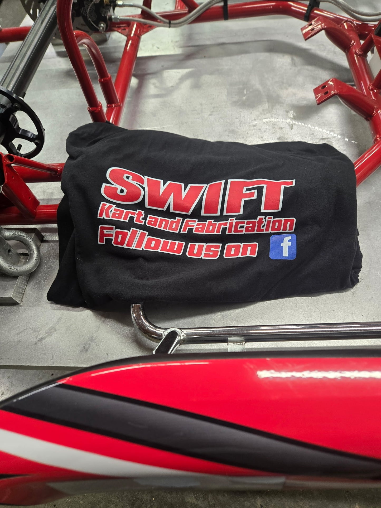 SWIFT Kart & Fabrication Official Shop Tee – Racing Black / Red