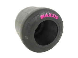 Maxxis HT3 900x6 Half Tread-Wide Pink go-kart tire, featuring pink lettering and half-tread pattern for racing performance