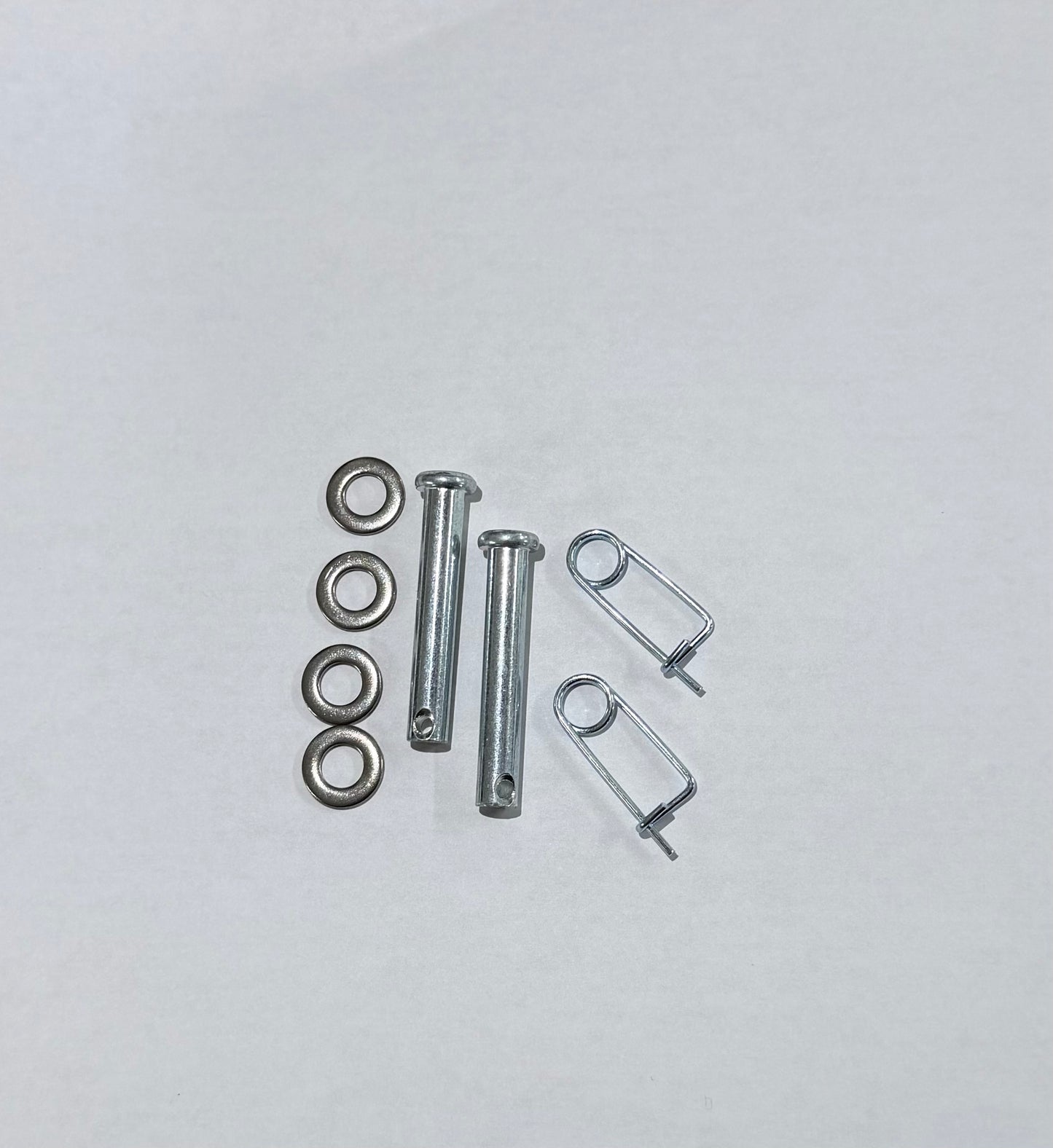 Large Nerf Bar Pin Kit with two longer pins, two KMSPS safety clips, and four washers