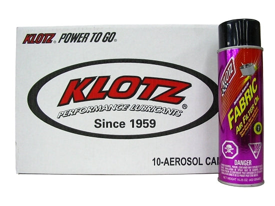 Case of 10 16oz cans Klotz paper filter oil for bulk kart supply