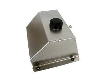 Low-profile 4qt aluminum fuel tank with rear petcock for karts