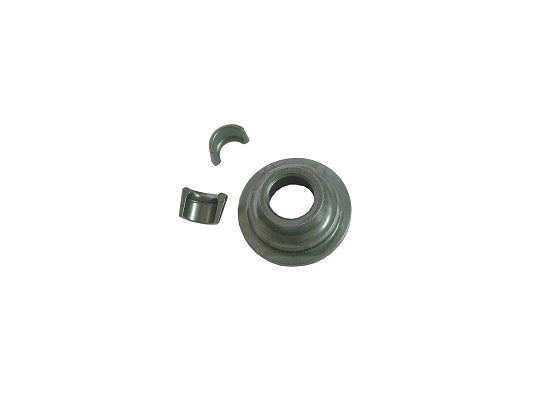Metal valve retainer securing engine spring
