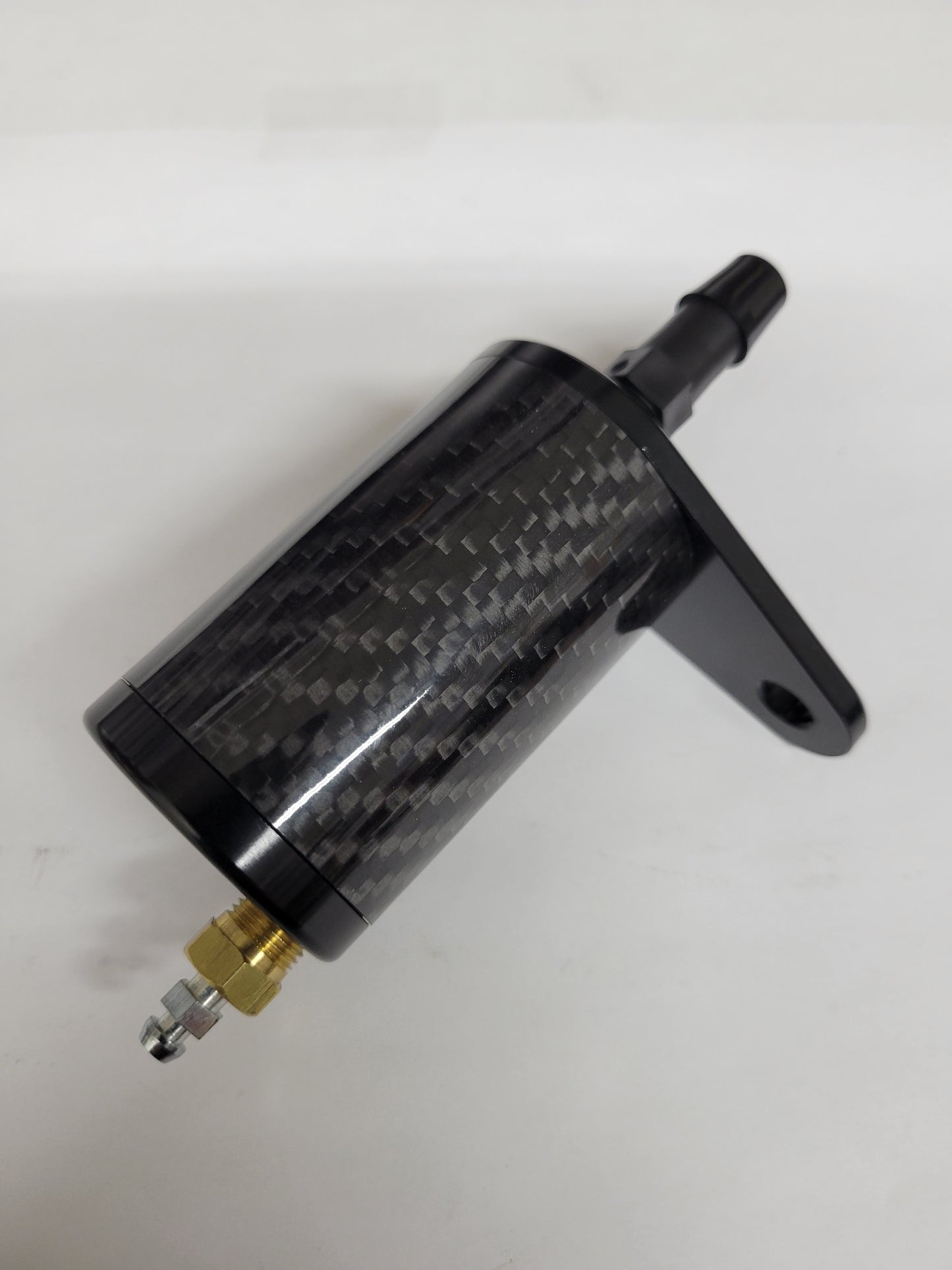 Fat Boy carbon fiber catch tank with bleeder drain and two fittings