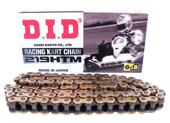 Box of 114-link DID #219 standard HTM chain for karts