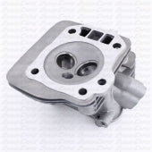 Bare cylinder head for Ducar 212cc engine showing ports and fins