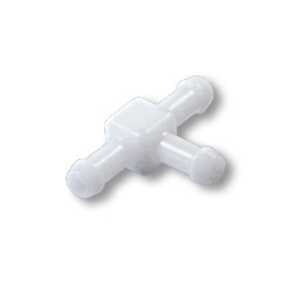 Delrin T-shaped fitting for 1/4-inch kart fuel lines