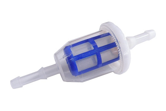 Large nylon in-line fuel filter for kart