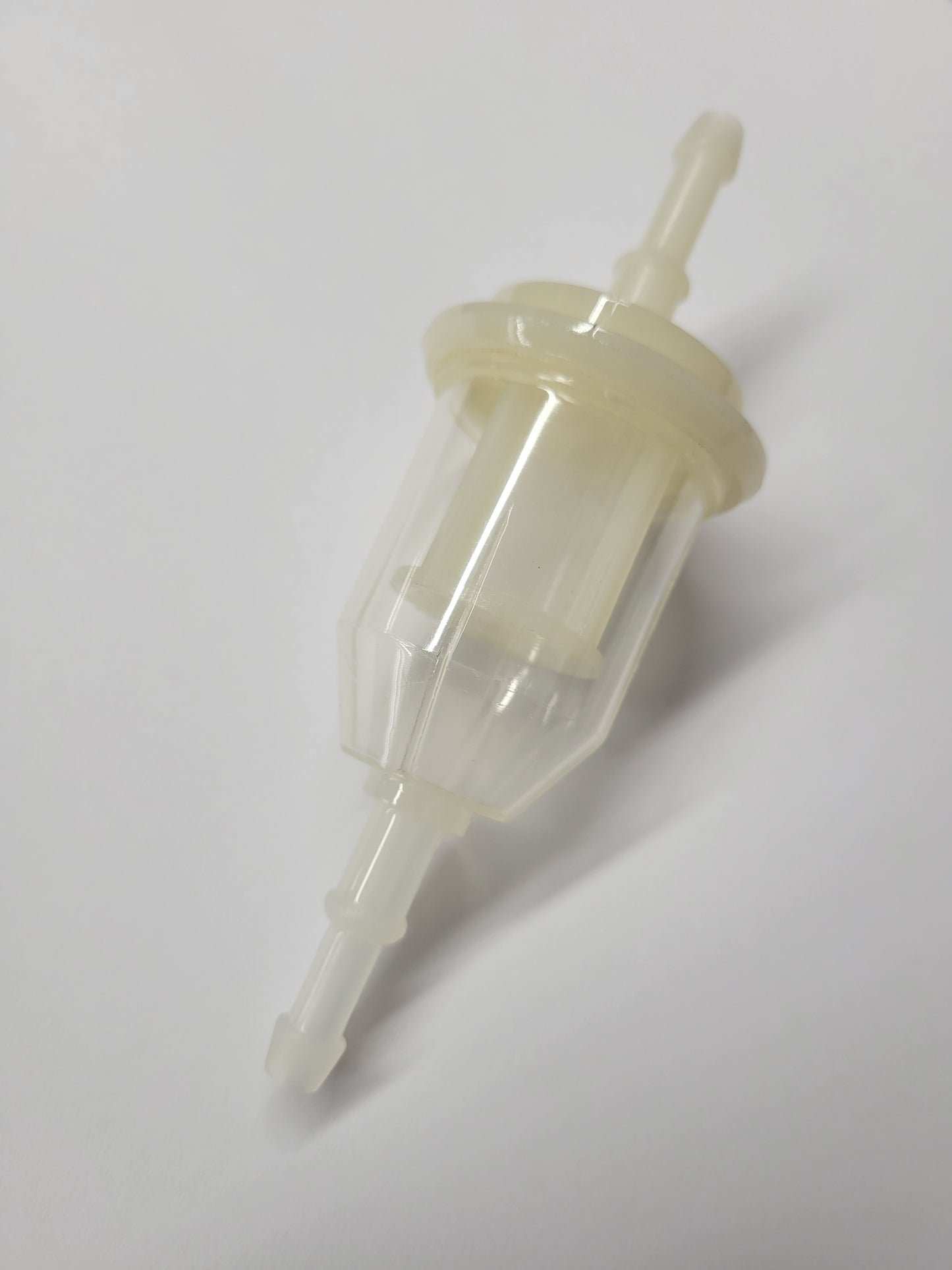 Large in-line nylon fuel filter for kart engines