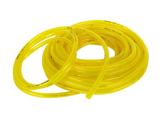Yellow 1/4 inch Tygon fuel line tubing coiled for kart applications
