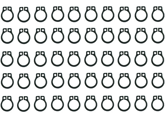 50-pack of Hilliard Inferno Clutch Weight Snap Rings for bulk kart supply