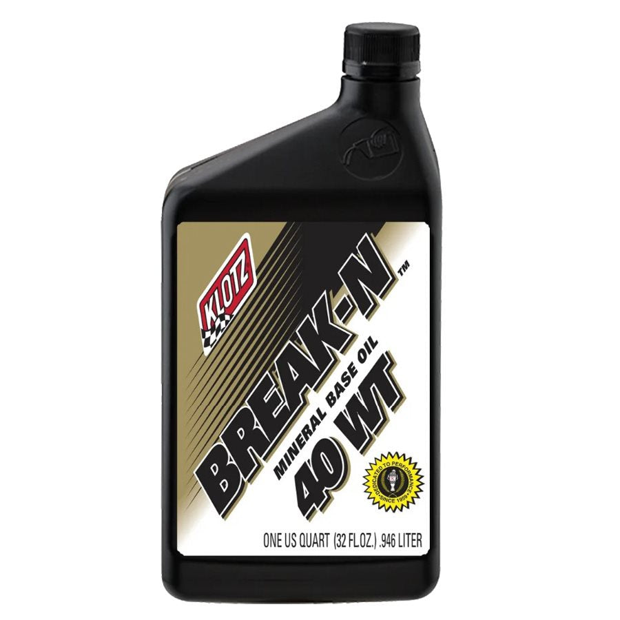Quart bottle of Klotz Break-N oil for engine break-in