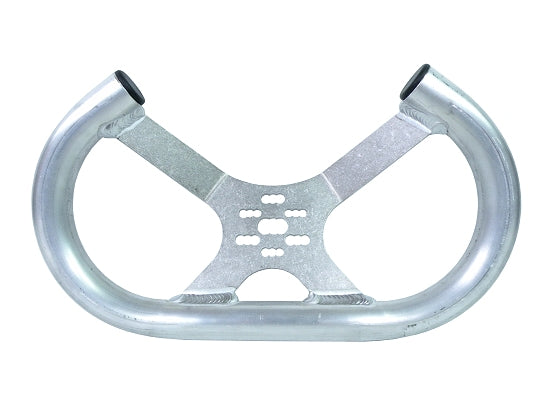 Unfinished low-profile open-top tilted aluminum steering wheel