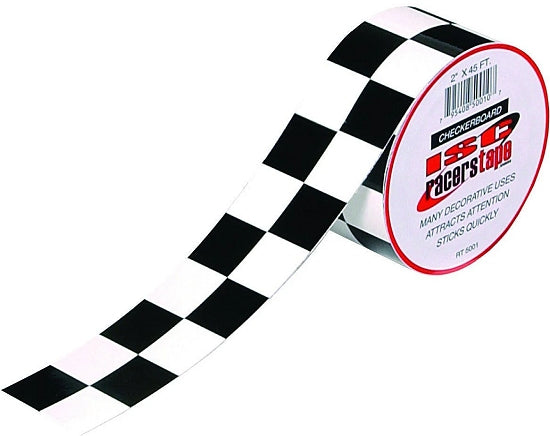 Roll of 2x45 black and white checkered tape for karts
