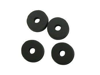 Pack of four black rubber seat grommets for kart mounting