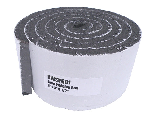 Roll of 1/2-inch thick 3-inch wide adhesive seat padding unrolled to 6 feet