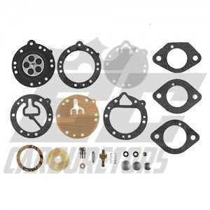 Assorted parts in Tillotson P8-MRK rebuild kit including diaphragms and gaskets