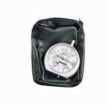 Close-up of Longacre tread depth gauge measuring kart tire groove