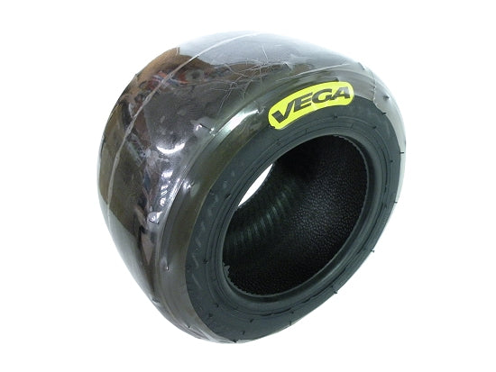 Vega MCS Yellow Tire 450x6 2mm tread shown in high-resolution side view