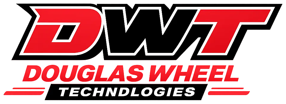Red and black blocky performance text image for Douglas Wheel Technologies (DWT) collection page.