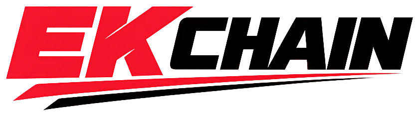 Red and black blocky performance text image for EK Chain collection page.