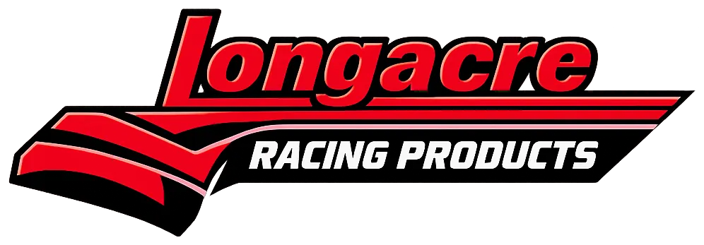 Red and black blocky performance text image for Longacre Racing Products collection page.