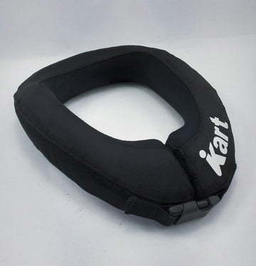 Low-profile youth neck collar in black for karting