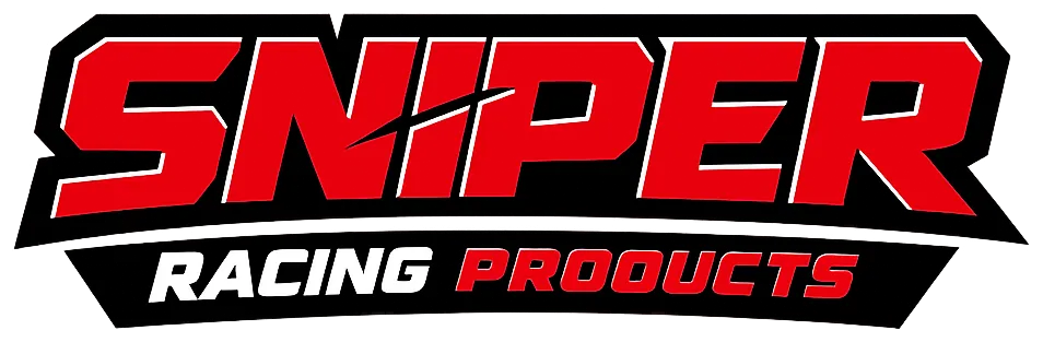 Red and black blocky performance text image for Sniper Racing Products collection page.