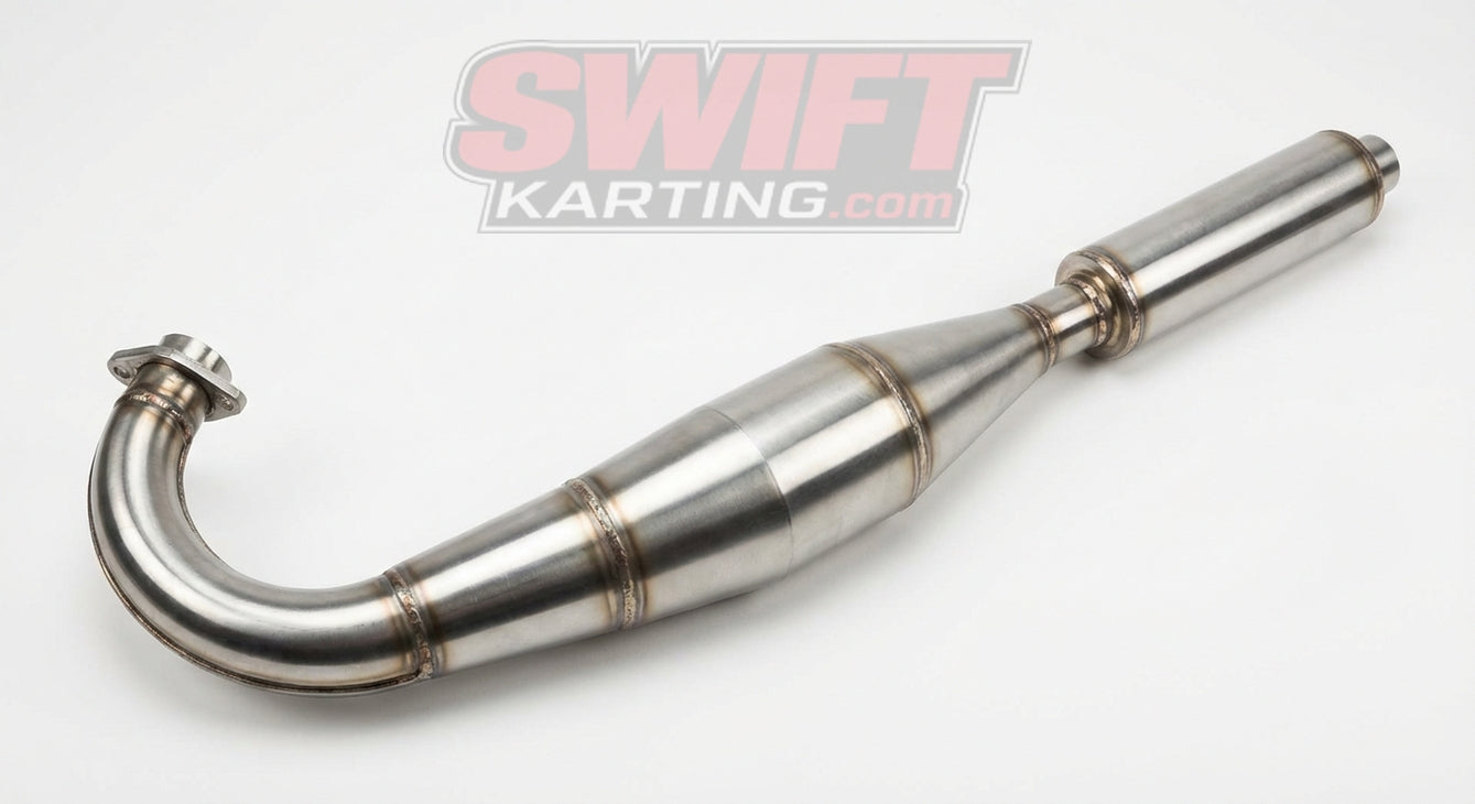 Curved Multi-Stage Exhaust Header for Jr. II Engines with 1 5/16" Silencer by Bully Performance - karting parts