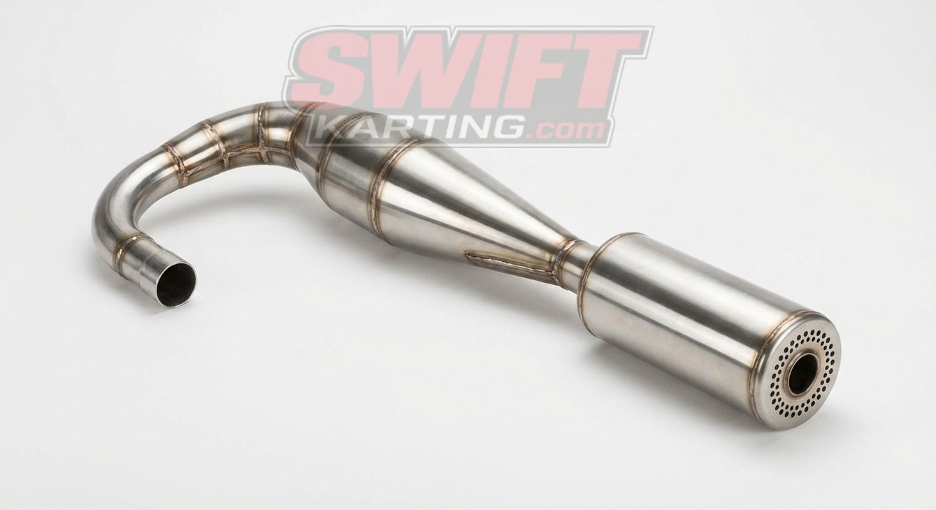 Curved Multi-Stage Exhaust Header for Jr. II Engines with 1 5/16" Silencer by Bully Performance - karting parts
