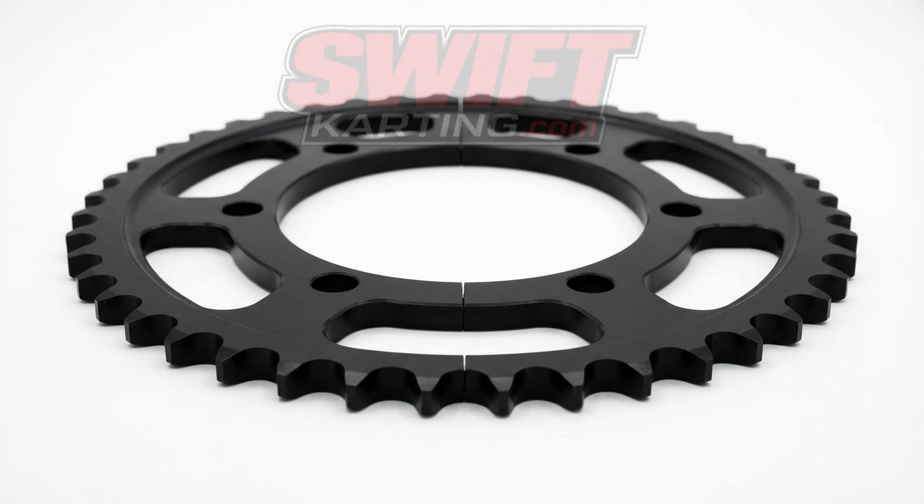 RLV Black Diamond Split Sprocket #219 (78T-85T) - Premium Two-Piece Kart Racing Drive Component by RLV - karting parts