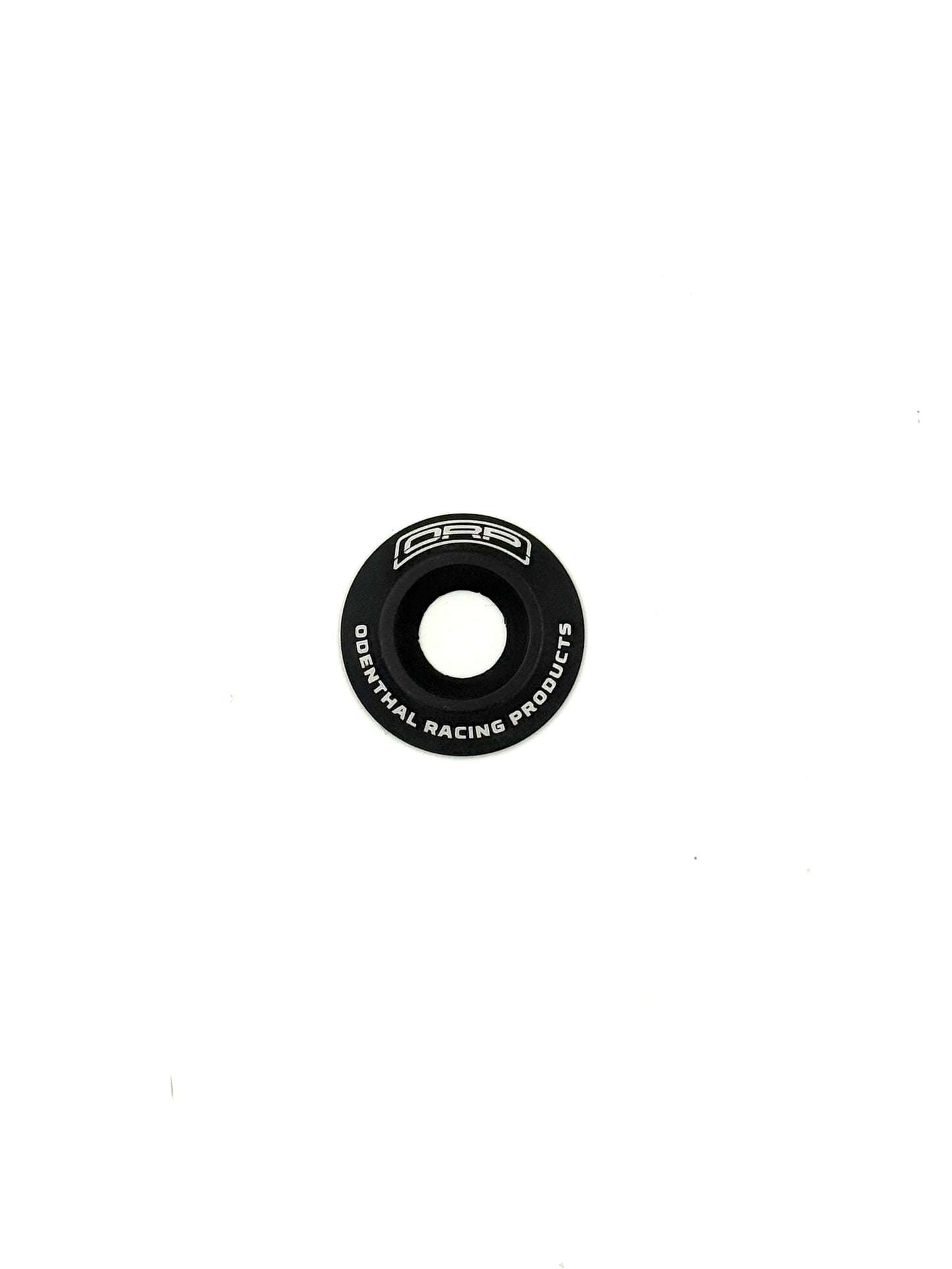 Black 8mm low profile seat washer with Odenthal Racing Products and ORP logo on a white background