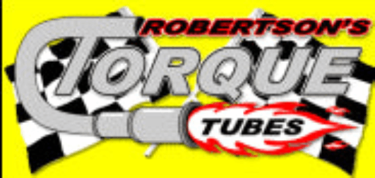 Logo of torque tubes, with checkered flags and a pipe