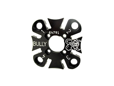 Bully Clutch 4-Spring Activator Plate, black anodized with logo and numbering