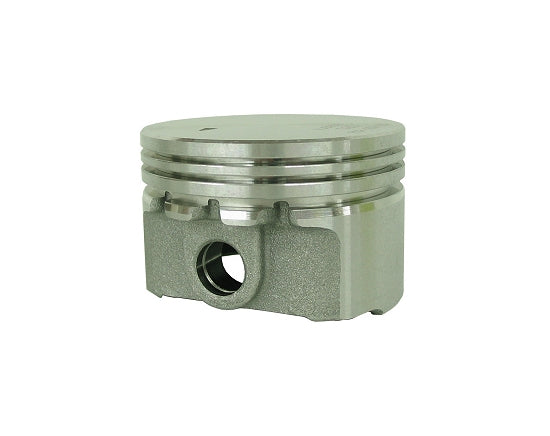 Shiny chromed Burris flathead piston .030 oversize with rings, wrist pin, and clips for kart engines
