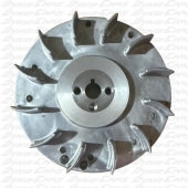 PVL Ducar aluminum flywheel with 12 fins, steel center hub, and 28-degree timing for clone engines