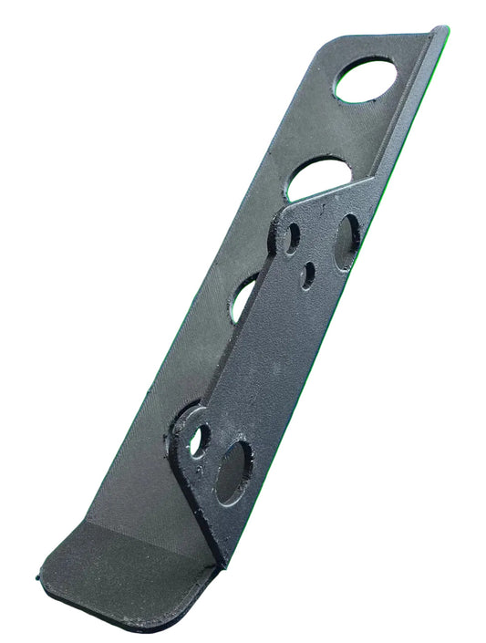 LO206 chain guard showing two optional bolting positions for adjustable angle"