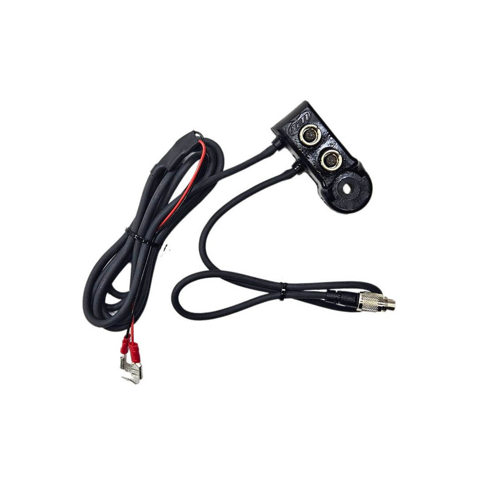 MyChron 2-Port Data Hub AIM OEM X08HB2GKO with ports and wiring for kart data acquisition