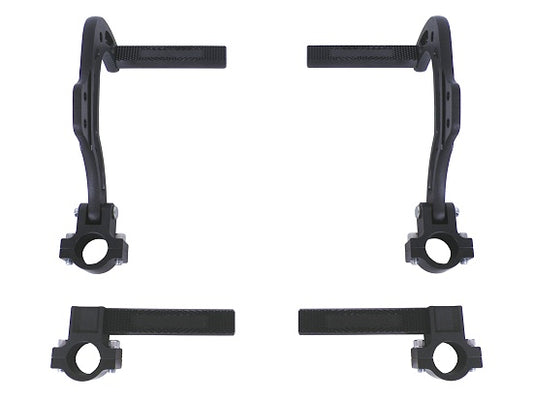 Billet pedal kit with heel rests, short V2 version fitting 3/4" bumper, showing pedals and mounts