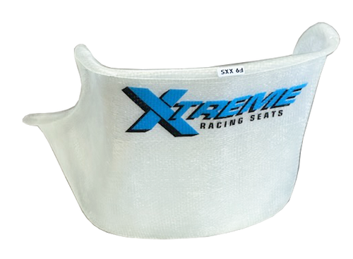 RLV Extreme Extra Small White Kart Racing Seat with blue logo