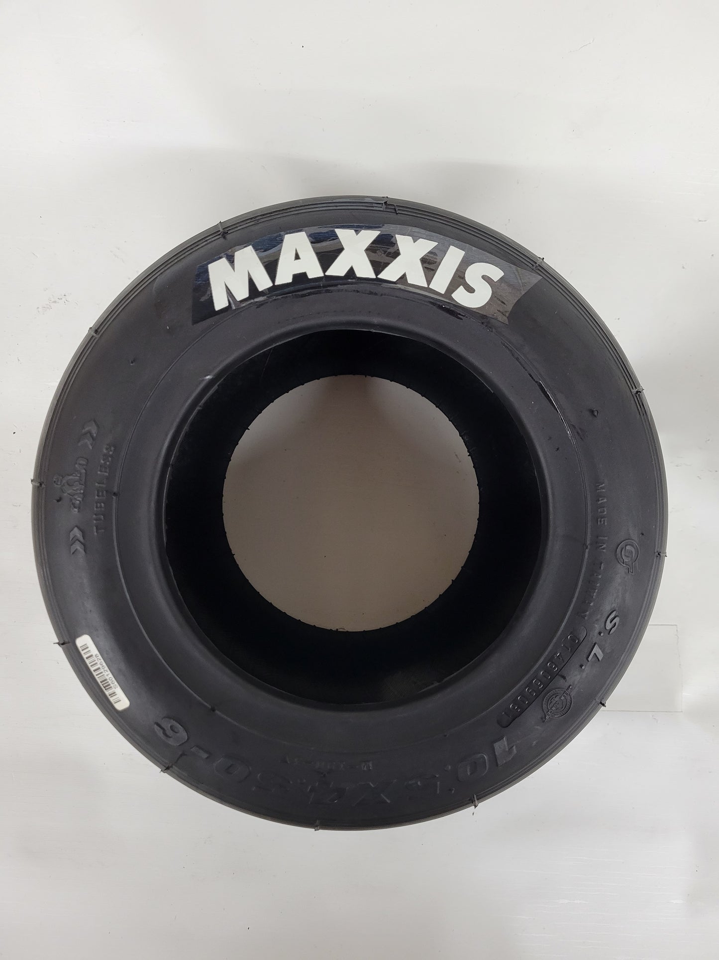 Maxxis ST3 900x6 White Kart Tire side view