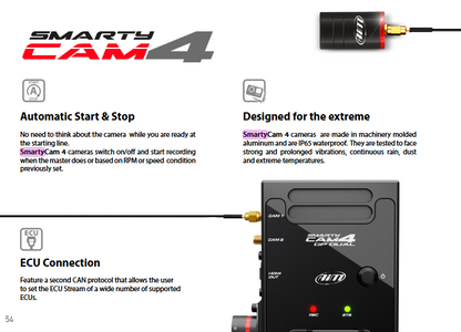 All NEW AIM SPORTS SmartyCam Corsa 4 | Data Video Camera | INCLUDED: Custom PRELOADED layover with your name