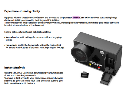 All NEW AIM SPORTS SmartyCam Corsa 4 | Data Video Camera | INCLUDED: Custom PRELOADED layover with your name