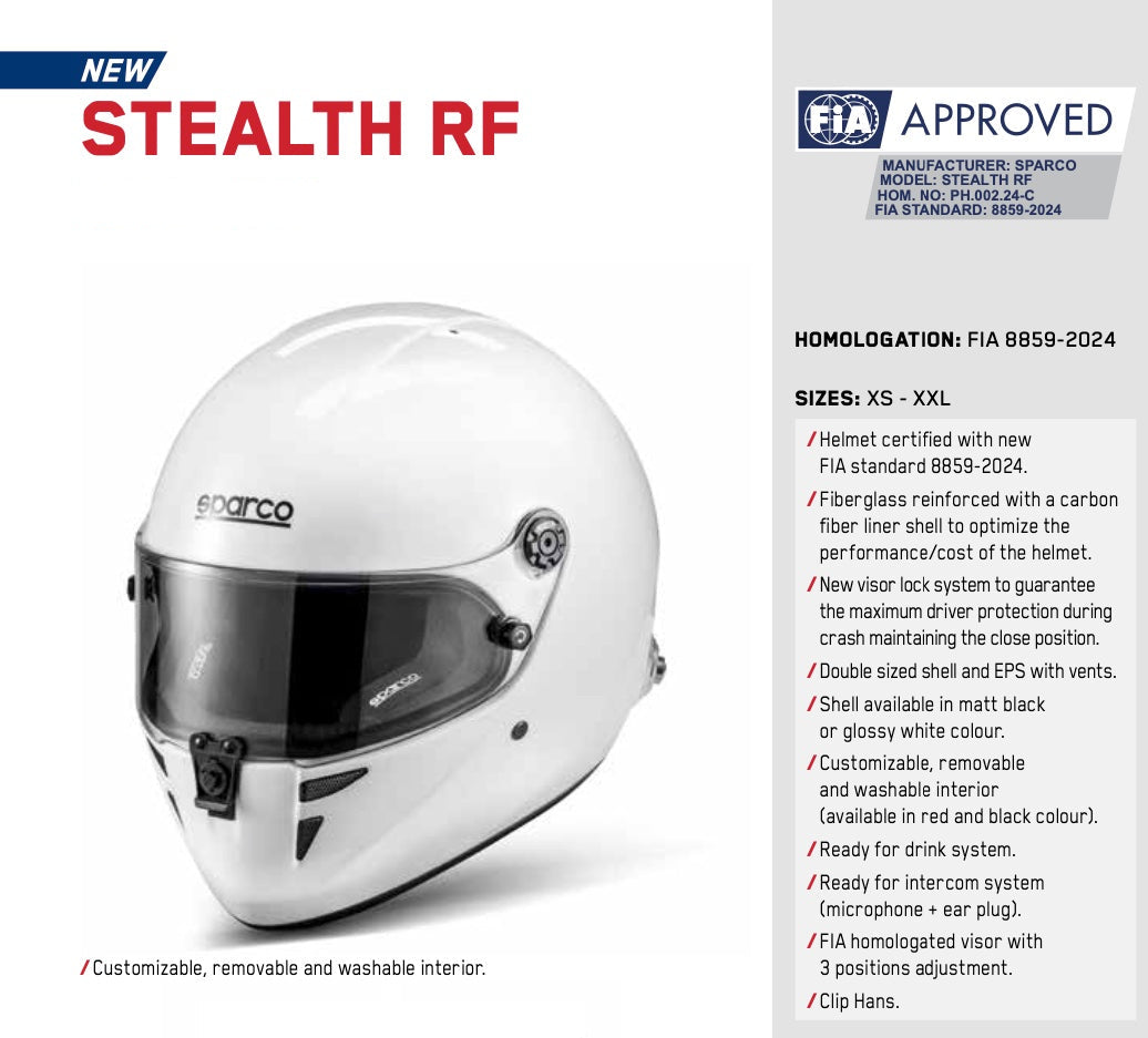 Sparco Stealth RF Helmet SA2025 / FIA 8859-2024