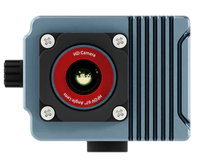 This is the Sportcam3 in the image, block ides, red surrounding around lens on a white backgound.