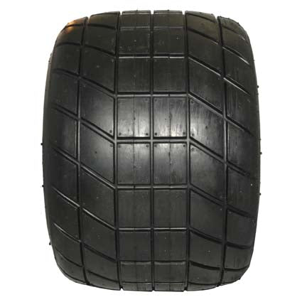 TX22 11.5x850x6 black treaded kart racing tire close-up