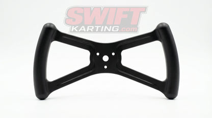 Azusa 2293 Black Butterfly Steering Wheel - 1/4" Tempered Aluminum - Sprint Kart by Azusa - karting parts