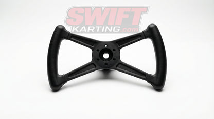 Azusa 2293 Black Butterfly Steering Wheel - 1/4" Tempered Aluminum - Sprint Kart by Azusa - karting parts