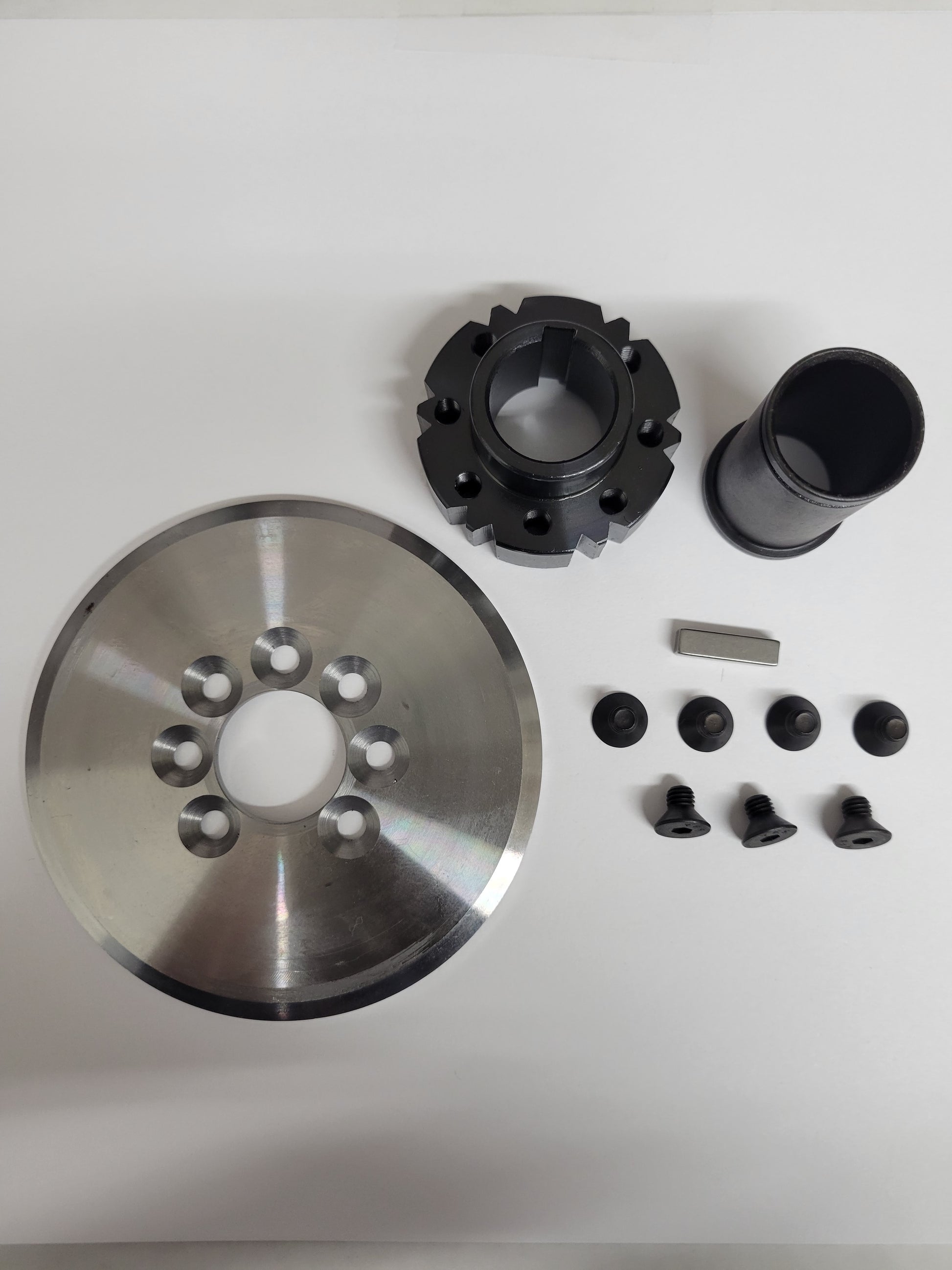 FCDC Two-Disk Bully Drive Hub Kit components for kart sprockets