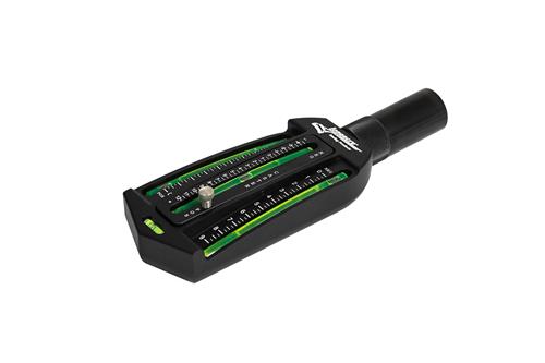 Longacre caster camber gauge attached to kart spindle adapter